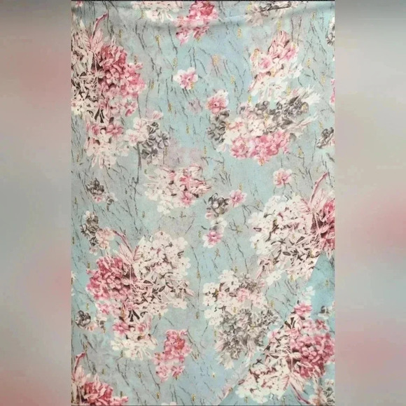 Lulus Way to Wow Dusty Blue Floral One Shoulder Faux-Wrap Dress-Size Large-NWOT - Picture 5 of 9